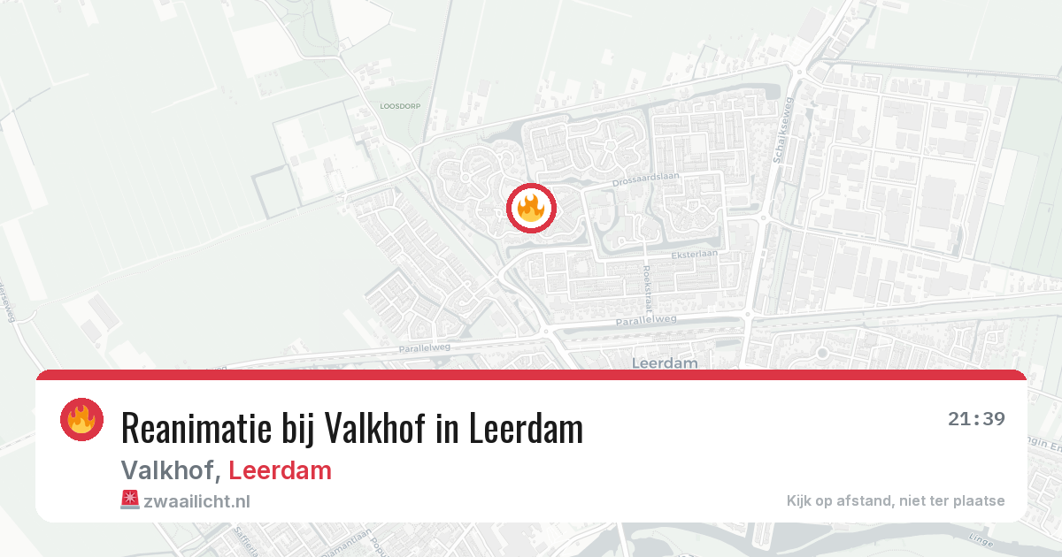 Reanimatie bij Valkhof in Leerdam — 20 jun 2026