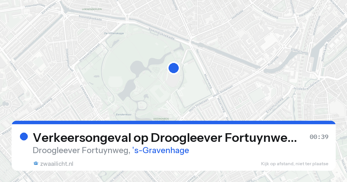 Verkeersongeval op Droogleever Fortuynweg in 's-Gravenhage — 17 aug 2026