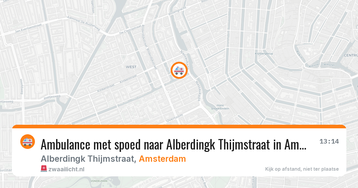 Ambulance met spoed naar Alberdingk Thijmstraat in Amsterdam — 10 jun 2026
