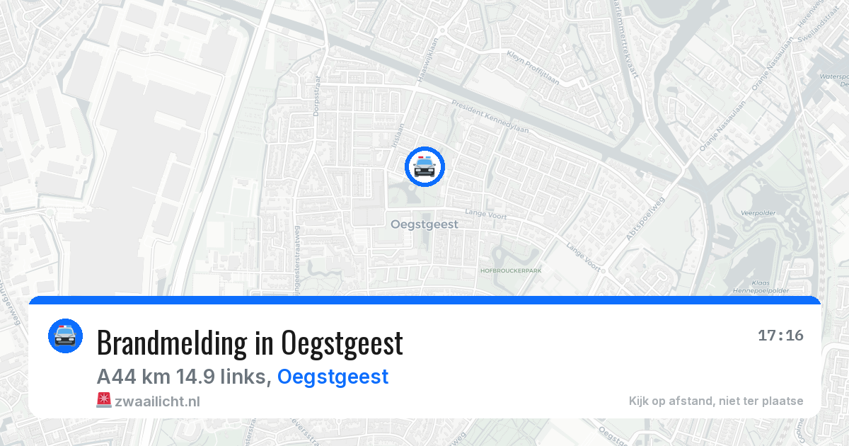 Brandmelding in Oegstgeest — 28 mei 2026