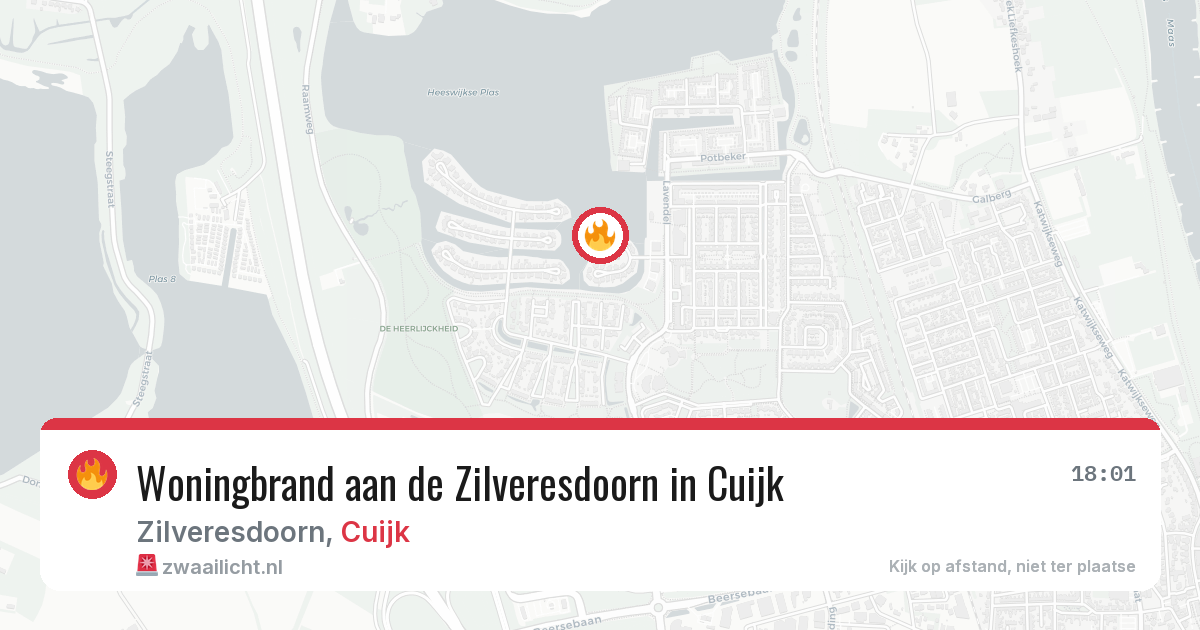 Woningbrand aan de Zilveresdoorn in Cuijk — 11 mei 2026