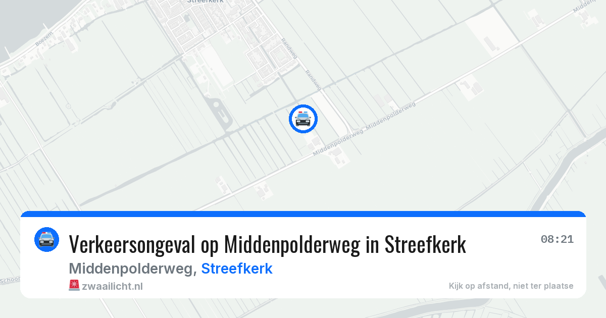 Verkeersongeval op Middenpolderweg in Streefkerk — 18 apr 2026