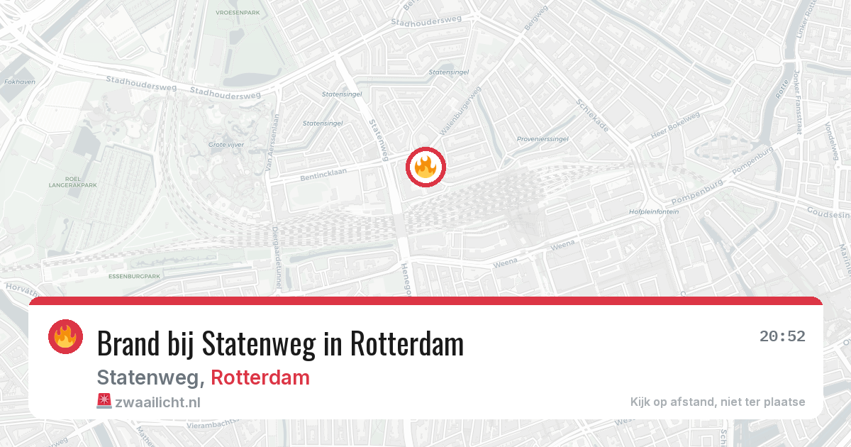 Brand bij Statenweg in Rotterdam — 8 aug 2026