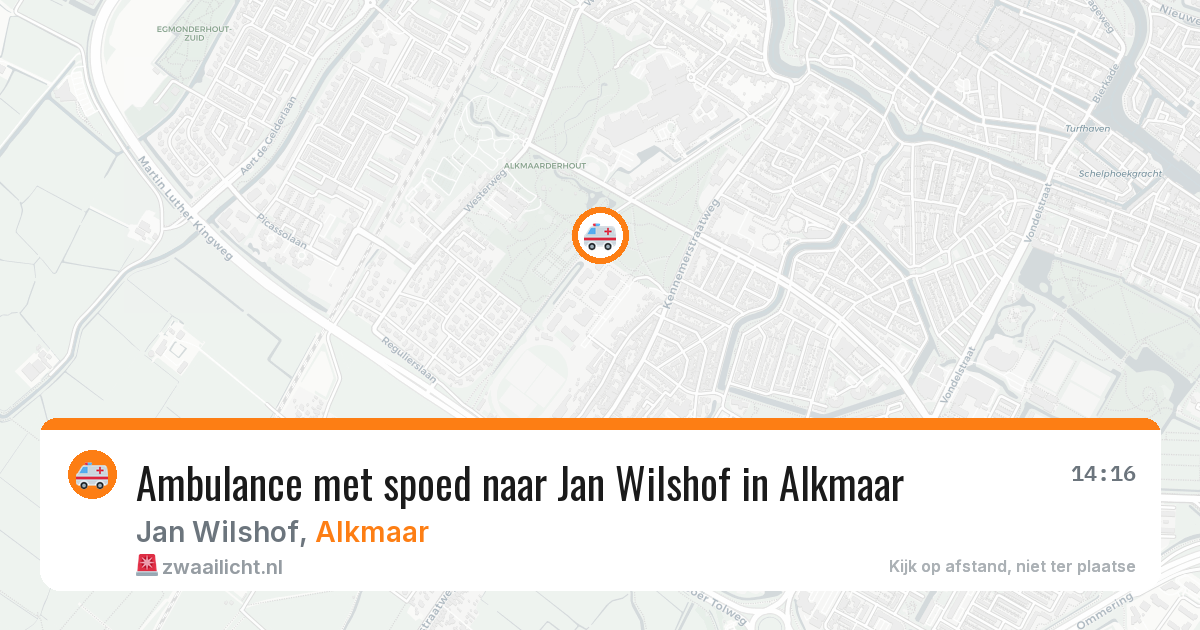 Ambulance met spoed naar Jan Wilshof in Alkmaar — 31 jul 2026