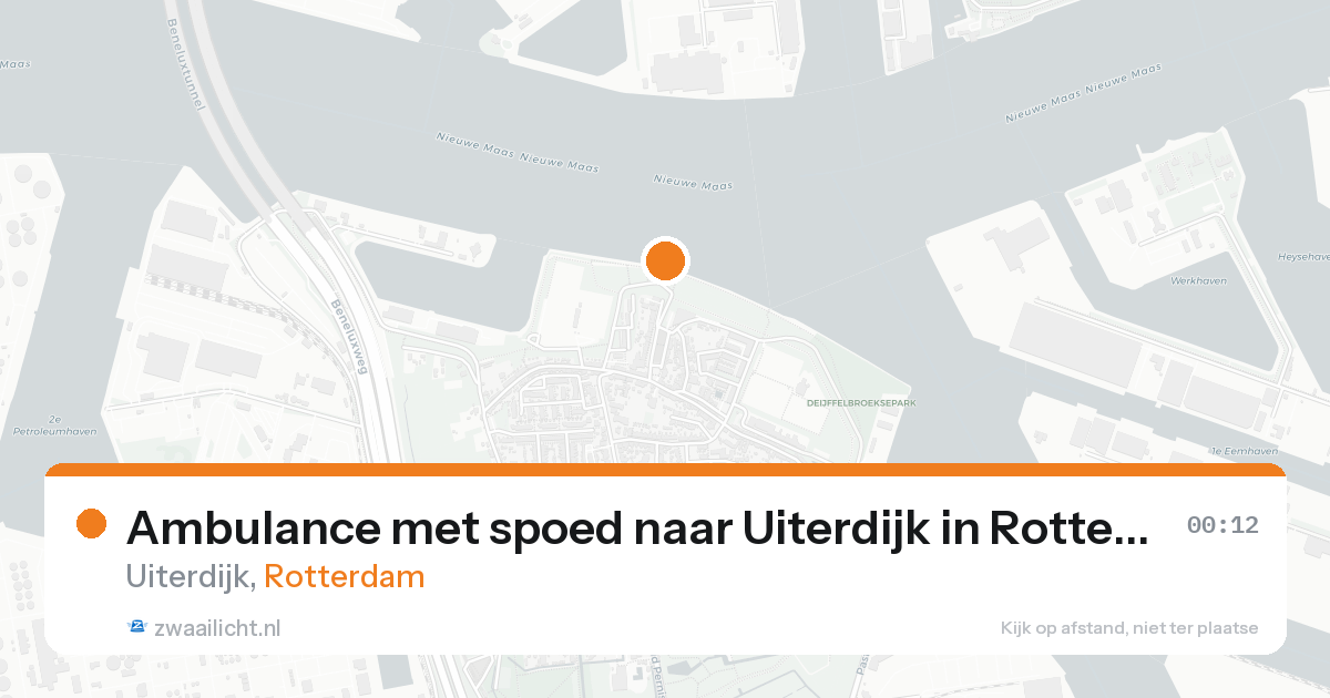 Ambulance met spoed naar Uiterdijk in Rotterdam — 25 mei 2026