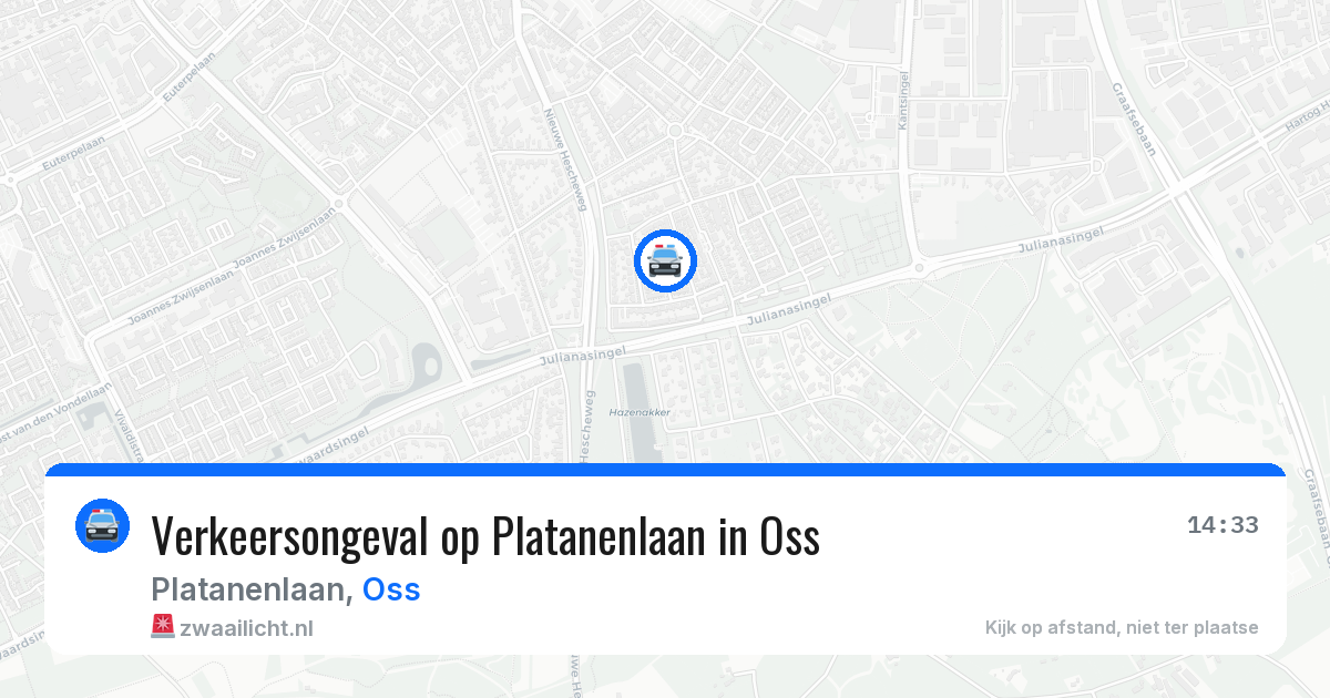 Verkeersongeval op Platanenlaan in Oss — 24 apr 2026