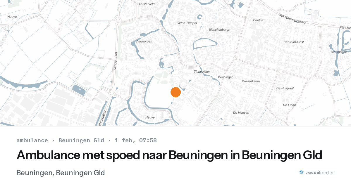 Ambulance met spoed naar Beuningen in Beuningen Gld — 1 feb 2026