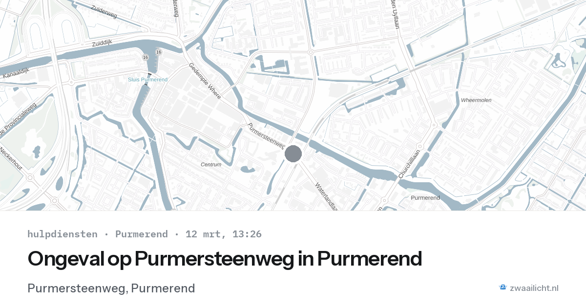 Ongeval op Purmersteenweg in Purmerend — 12 mrt 2026