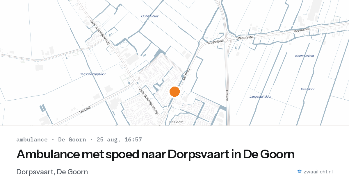 Ambulance met spoed naar Dorpsvaart in De Goorn — 25 aug 2026