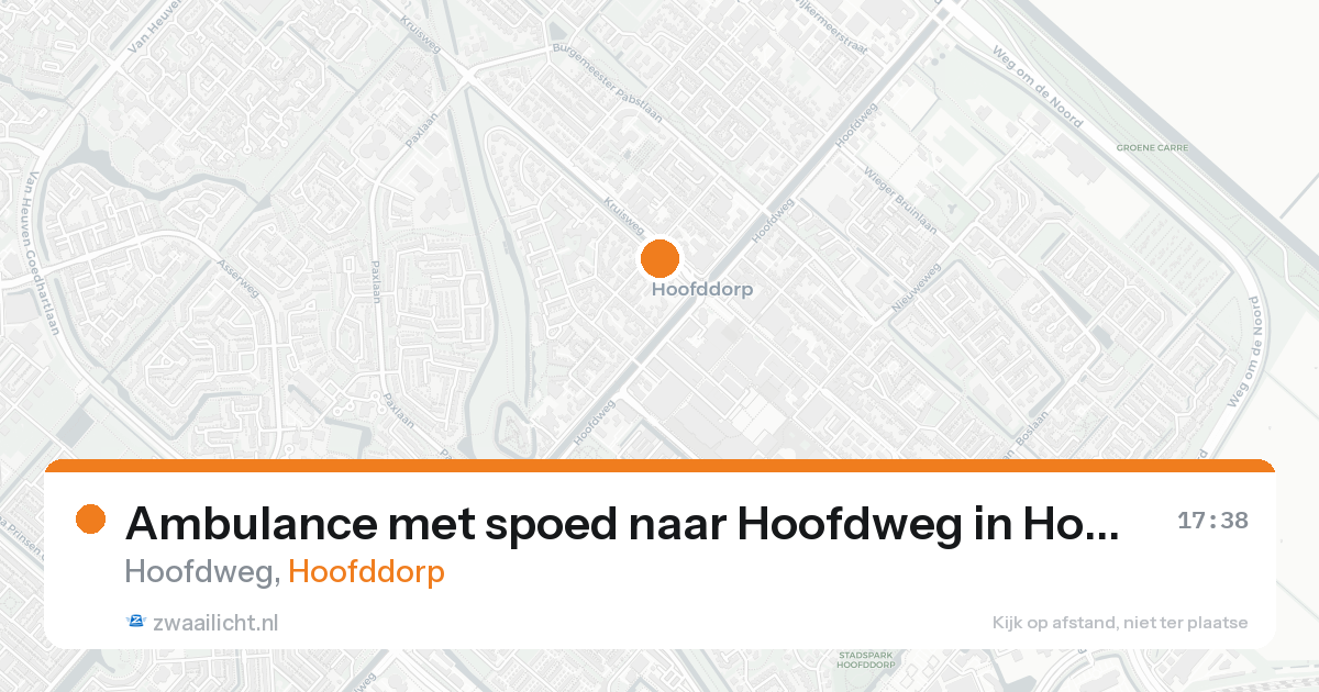 Ambulance met spoed naar Hoofdweg in Hoofddorp — 17 aug 2026