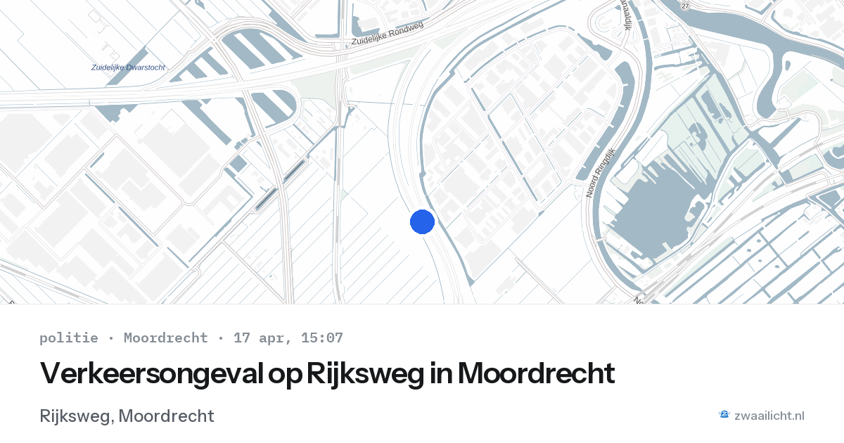 Verkeersongeval op Rijksweg in Moordrecht — 17 apr 2026