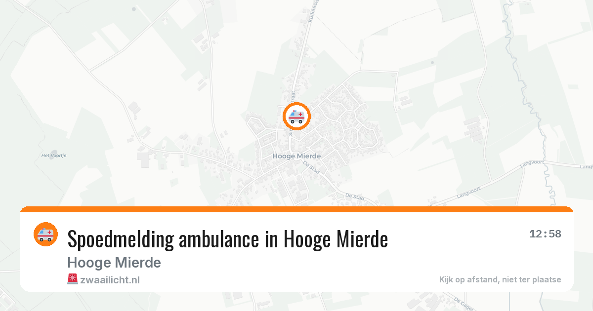 Spoedmelding ambulance in Hooge Mierde — 20 jun 2026