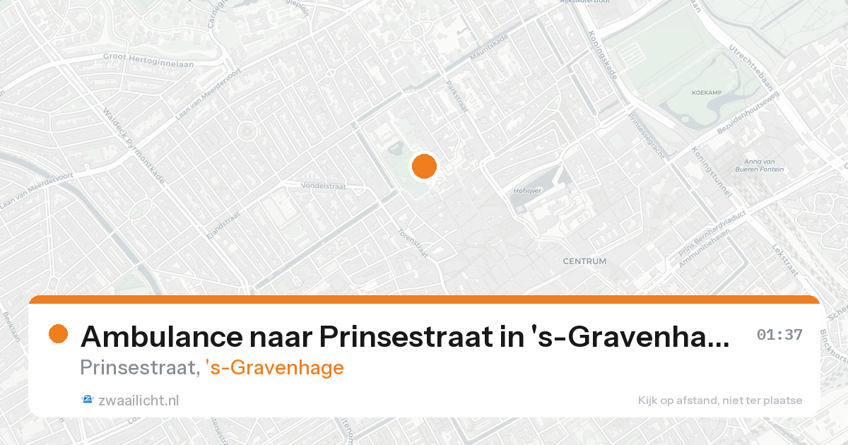 Ambulance naar Prinsestraat in 's-Gravenhage — 20 aug 2026