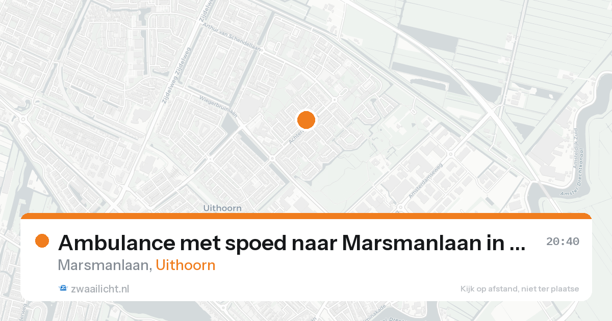 Ambulance met spoed naar Marsmanlaan in Uithoorn — 25 aug 2026