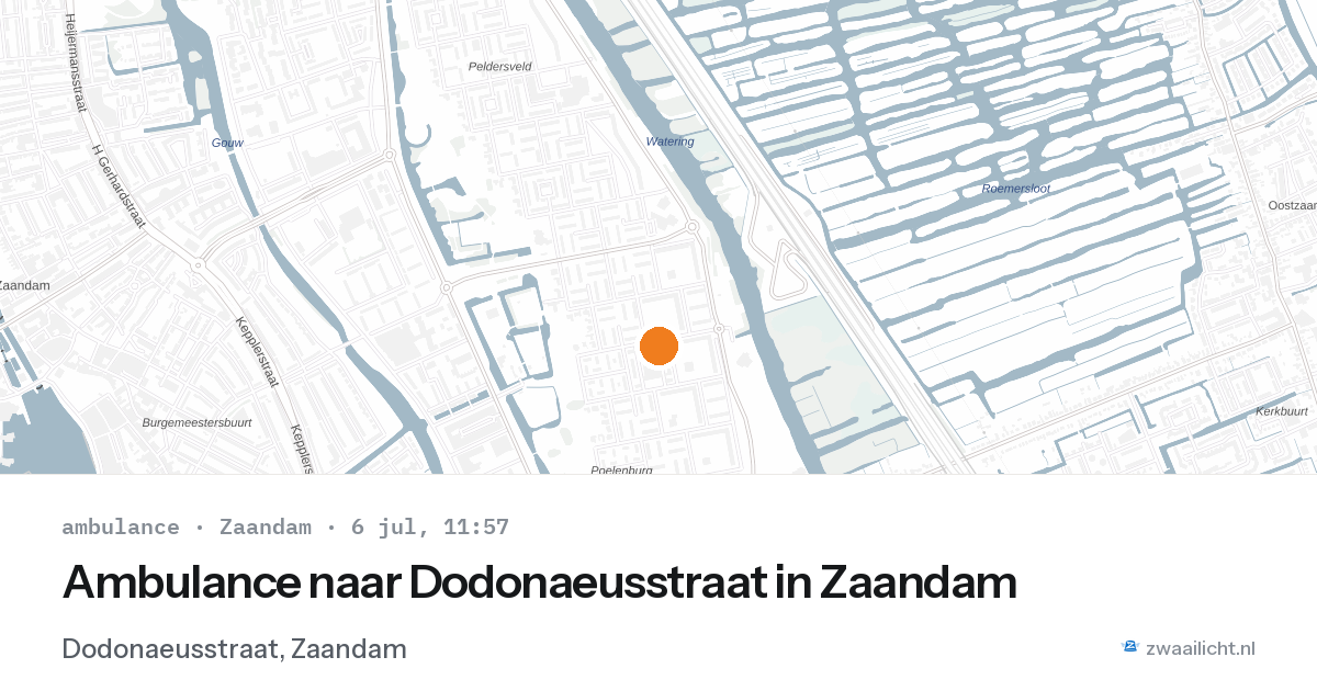 Ambulance naar Dodonaeusstraat in Zaandam — 6 jul 2026