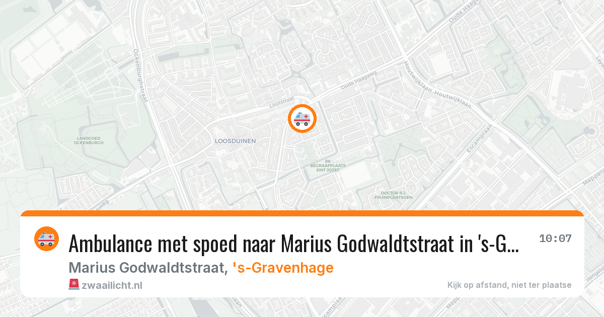 Ambulance met spoed naar Marius Godwaldtstraat in 's-Gravenhage — 17 apr 2026