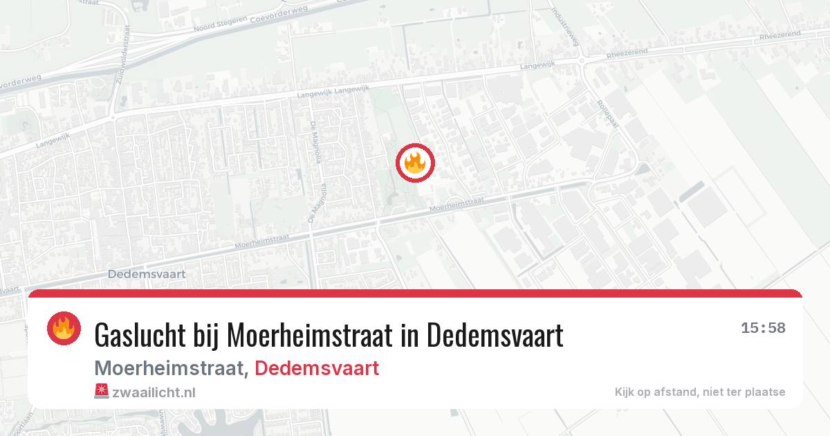 Gaslucht bij Moerheimstraat in Dedemsvaart — 10 apr 2026