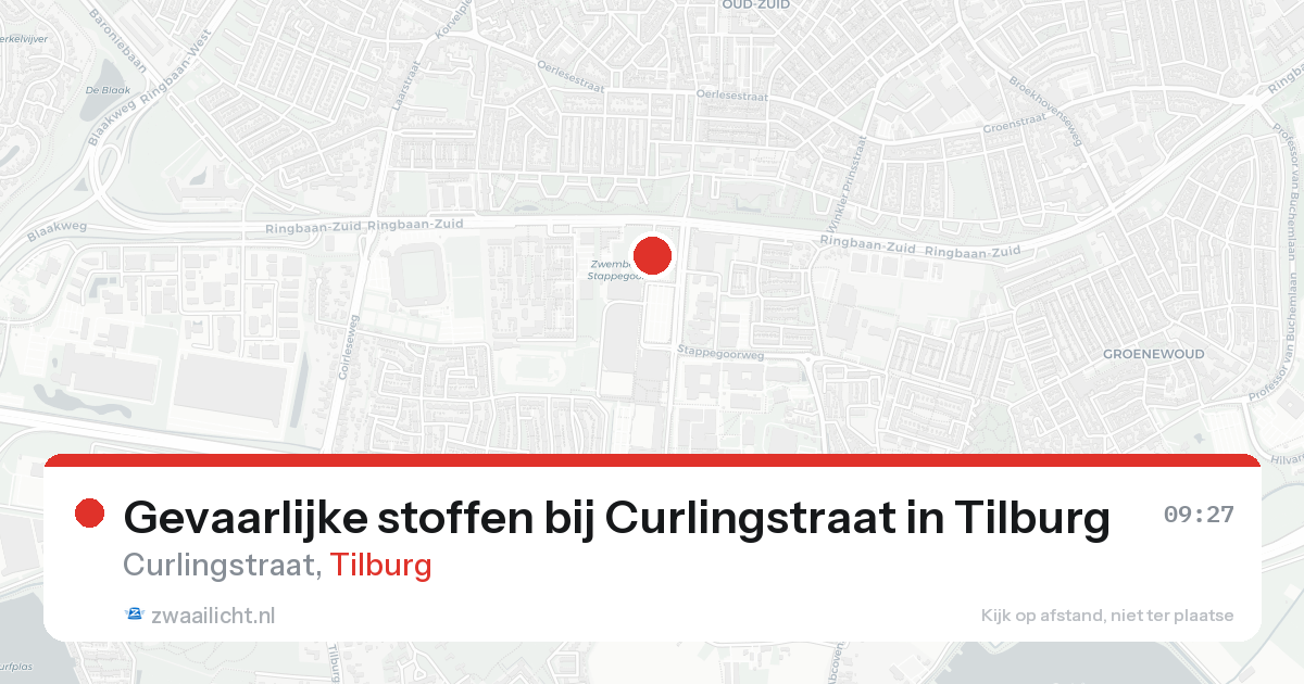 Gevaarlijke stoffen bij Curlingstraat in Tilburg — 19 aug 2026
