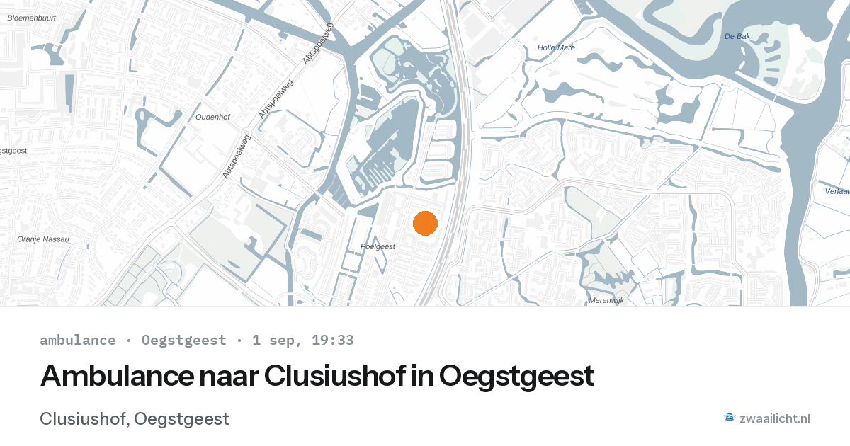 Ambulance naar Clusiushof in Oegstgeest — 1 sep 2026