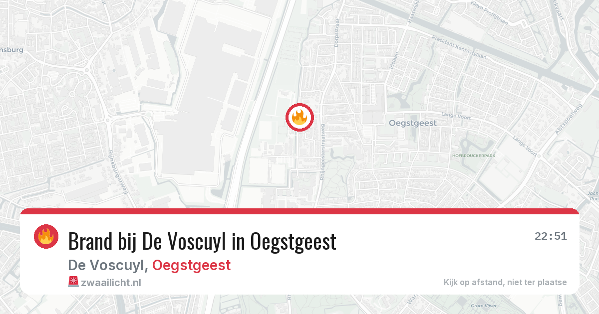 Brand bij De Voscuyl in Oegstgeest — 29 jun 2026