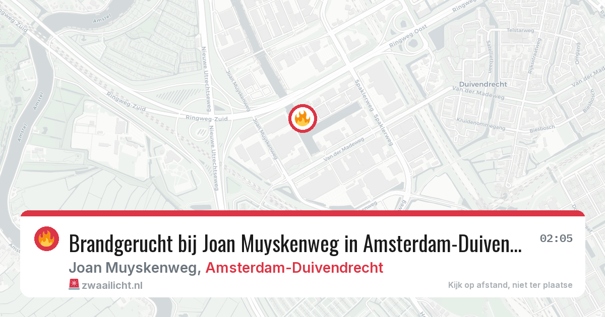 Brandgerucht bij Joan Muyskenweg in Amsterdam-Duivendrecht — 29 jan 2026