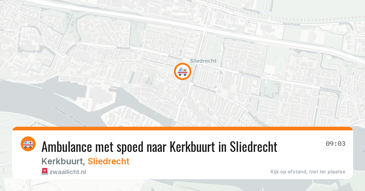 Ambulance met spoed naar Kerkbuurt in Sliedrecht — 25 jan 2026