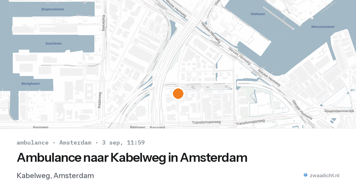 Ambulance naar Kabelweg in Amsterdam — 3 sep 2026