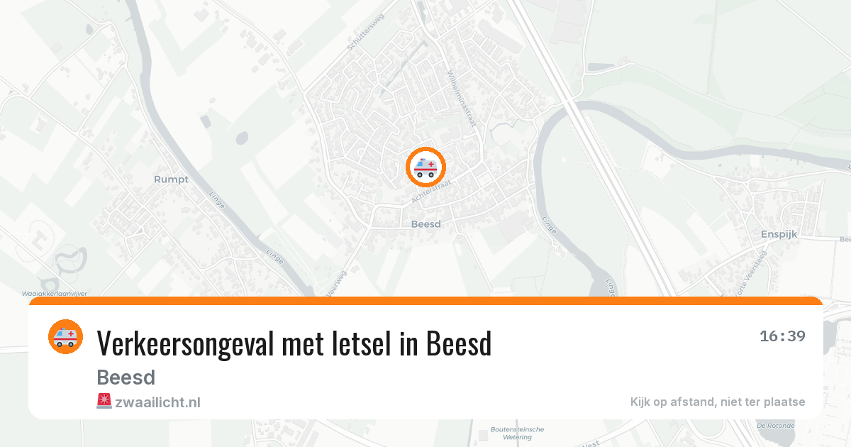 Verkeersongeval met letsel in Beesd — 30 jun 2026