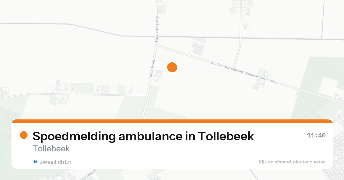 Spoedmelding ambulance in Tollebeek — 24 aug 2026
