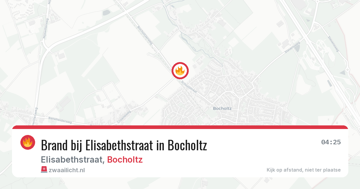 Brand bij Elisabethstraat in Bocholtz — 6 aug 2026