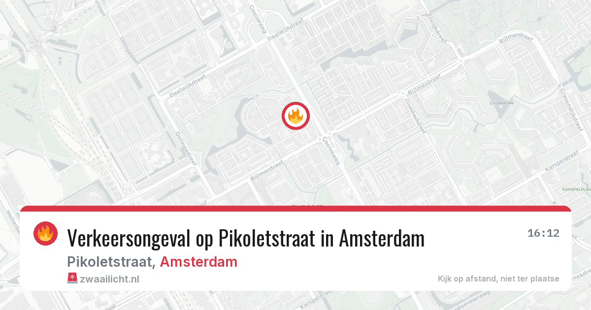 Verkeersongeval op Pikoletstraat in Amsterdam — 3 mrt 2026