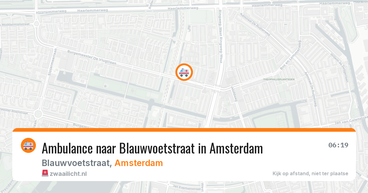 Ambulance naar Blauwvoetstraat in Amsterdam — 24 jun 2026