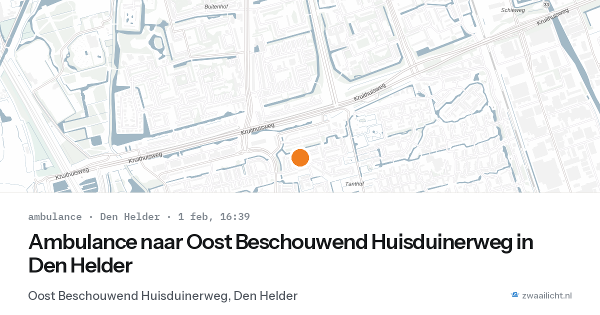Ambulance naar Oost Beschouwend Huisduinerweg in Den Helder — 1 feb 2026