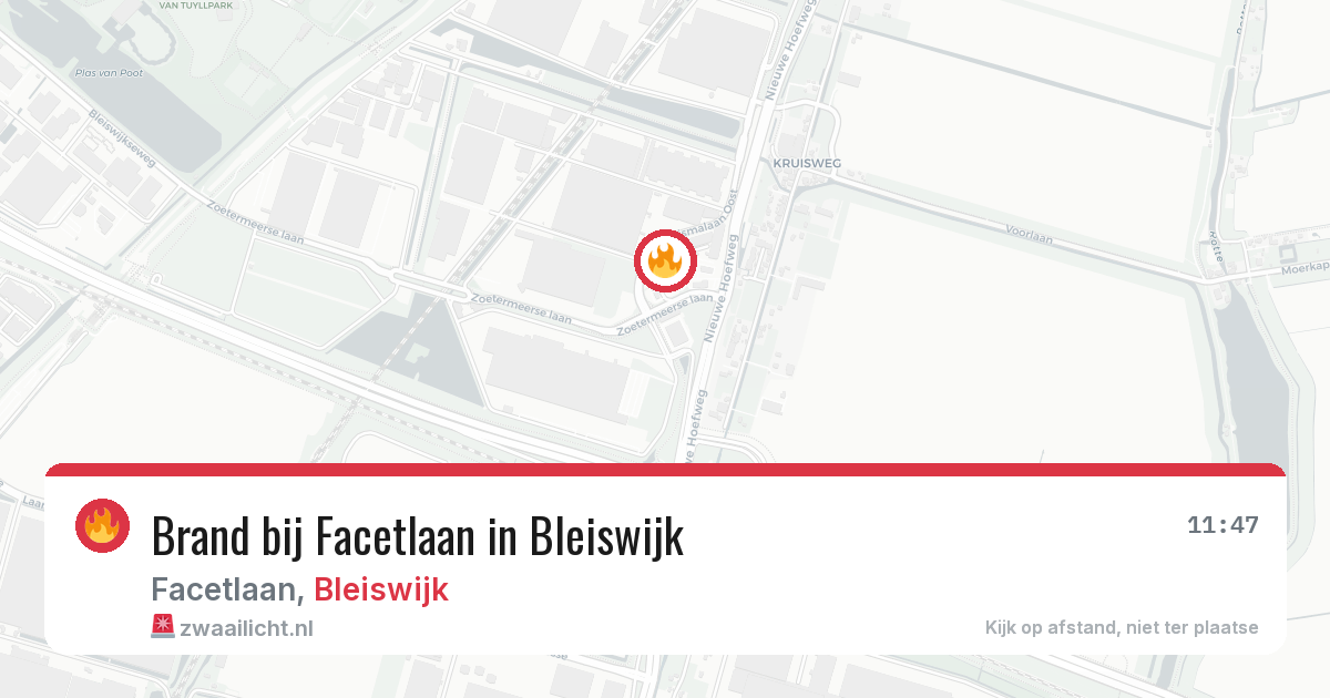 Brand bij Facetlaan in Bleiswijk — 3 aug 2026