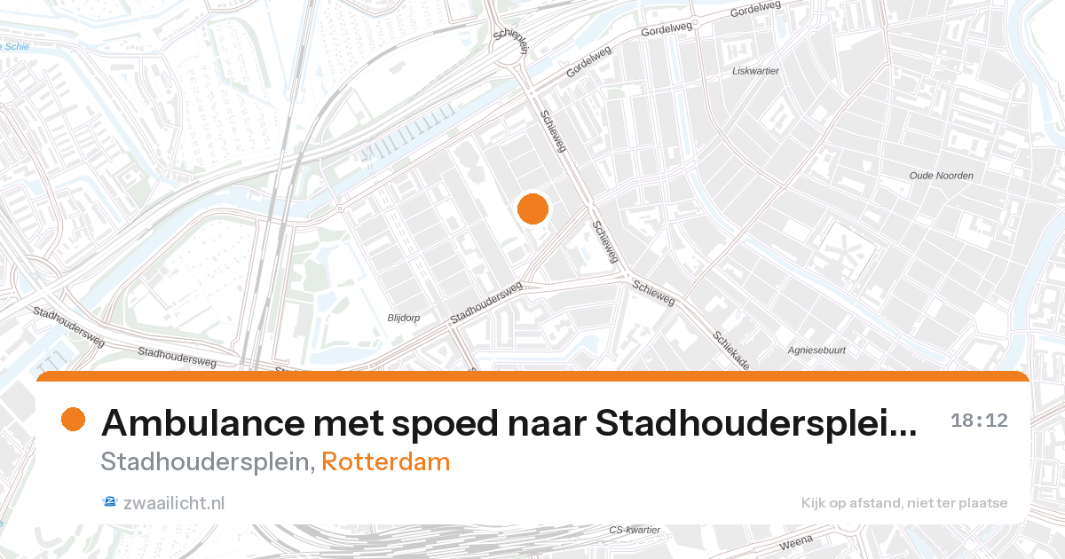 Ambulance met spoed naar Stadhoudersplein in Rotterdam — 27 aug 2026
