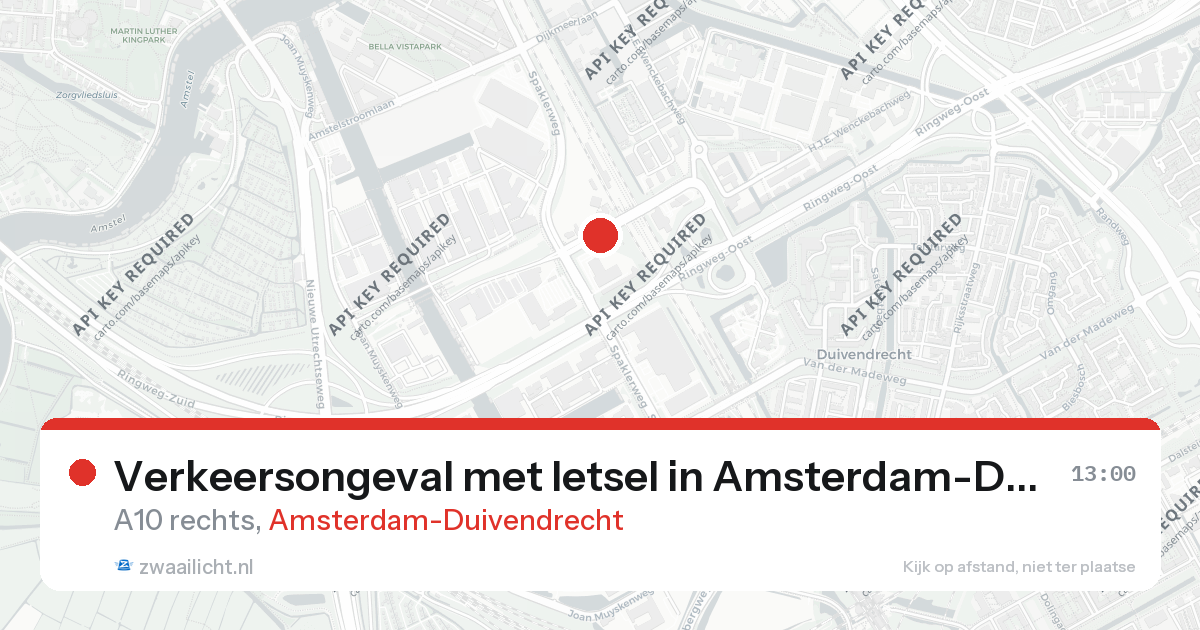 Verkeersongeval met letsel in Amsterdam-Duivendrecht — 26 aug 2026