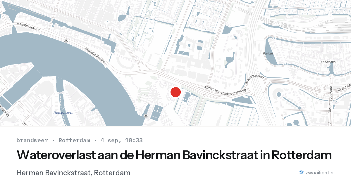 Wateroverlast aan de Herman Bavinckstraat in Rotterdam — 4 sep 2026