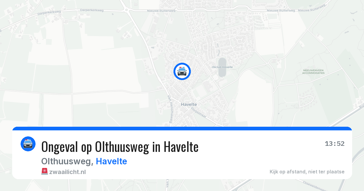 Ongeval op Olthuusweg in Havelte — 13 mrt 2026