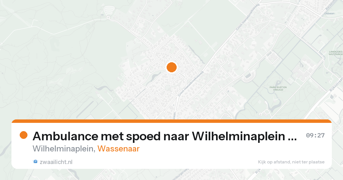 Ambulance met spoed naar Wilhelminaplein in Wassenaar — 22 aug 2026