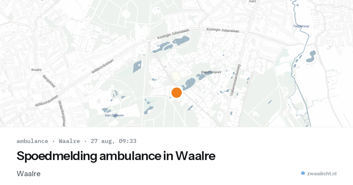 Spoedmelding ambulance in Waalre — 27 aug 2026