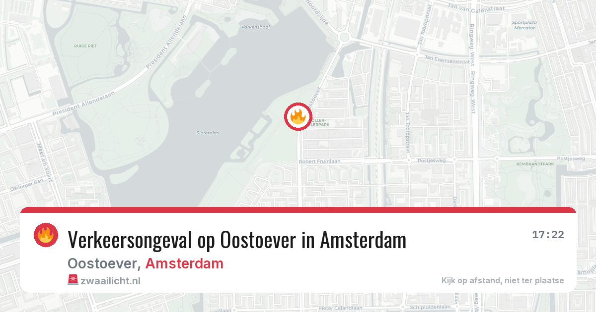 Verkeersongeval op Oostoever in Amsterdam — 5 jun 2026