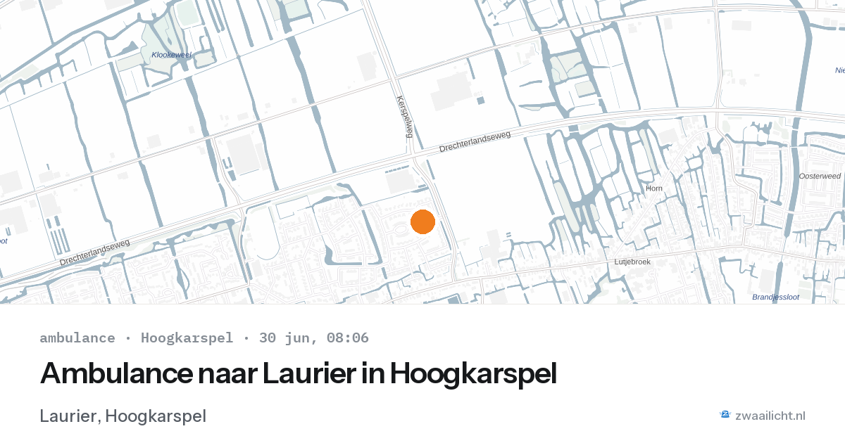 Ambulance naar Laurier in Hoogkarspel — 30 jun 2026