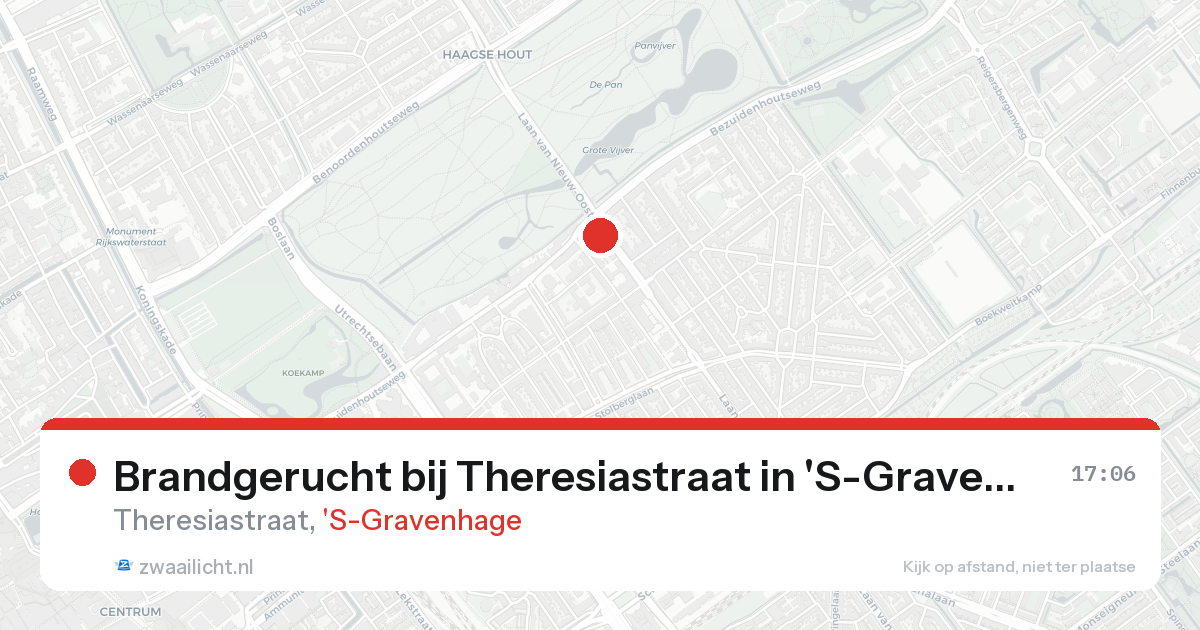 Brandgerucht bij Theresiastraat in 'S-Gravenhage — 15 aug 2026