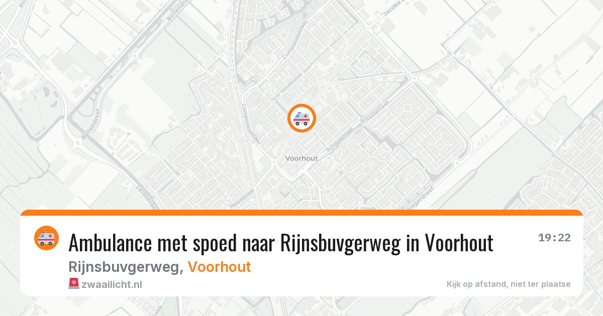 Ambulance met spoed naar Rijnsbuvgerweg in Voorhout — 30 jun 2026