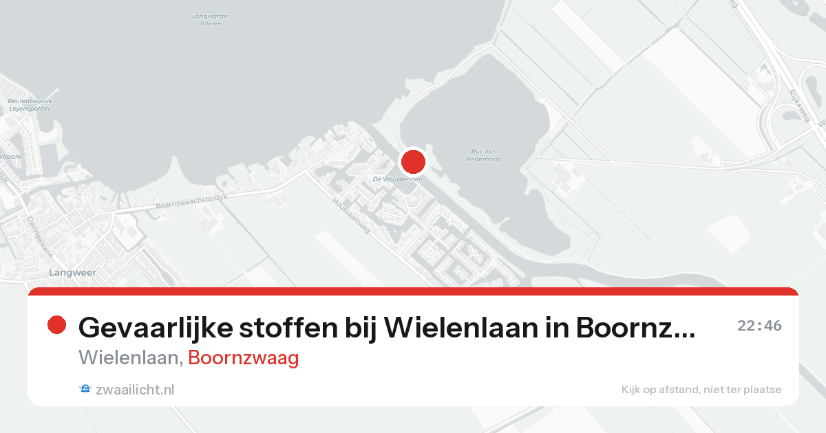 Gevaarlijke stoffen bij Wielenlaan in Boornzwaag — 12 aug 2026