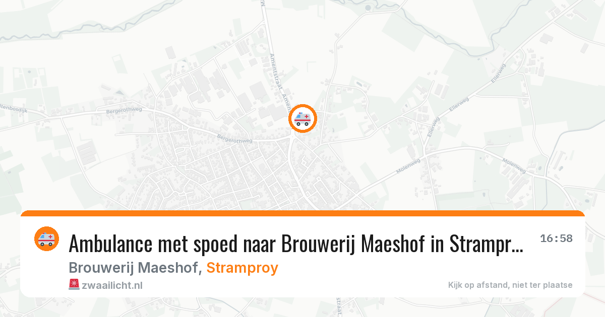 Ambulance met spoed naar Brouwerij Maeshof in Stramproy — 21 jun 2026