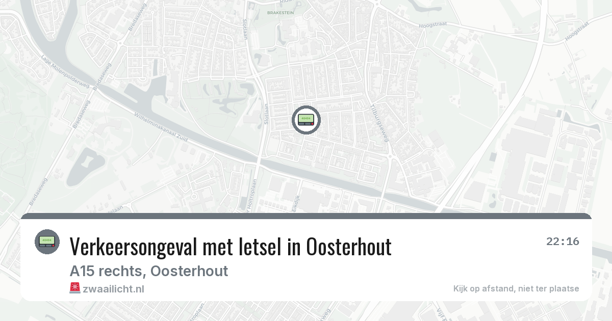 Verkeersongeval met letsel in Oosterhout — 20 apr 2026