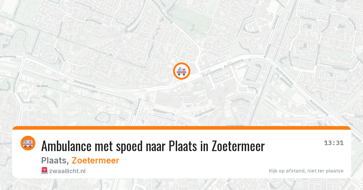 Ambulance met spoed naar Plaats in Zoetermeer — 1 jul 2026