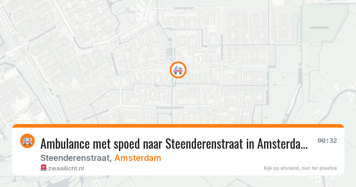 Ambulance met spoed naar Steenderenstraat in Amsterdam — 25 jul 2026