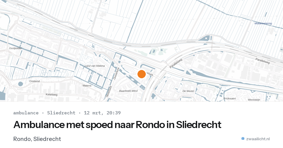 Ambulance met spoed naar Rondo in Sliedrecht — 12 mrt 2026